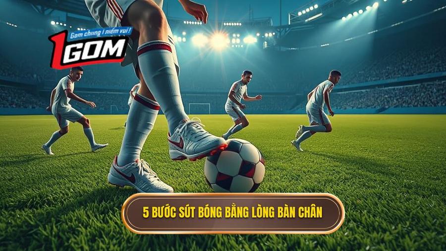 Quy trình 5 bước thực hiện kỹ thuật sút bóng bằng lòng bàn chân phải chuẩn xác